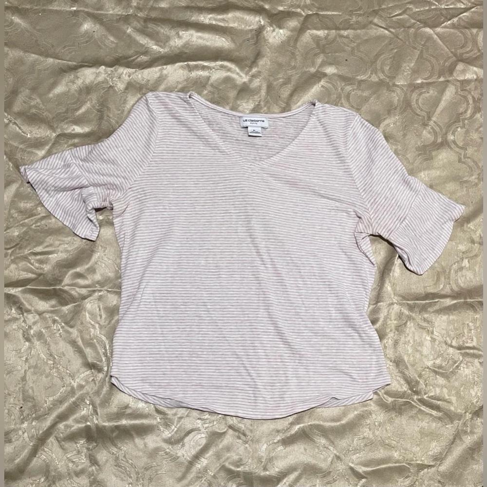 Liz Claiborne Light Pink Striped Blouse